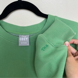 TNA Aritzia Cozy Boyfriend Fleece Crewneck Sweater